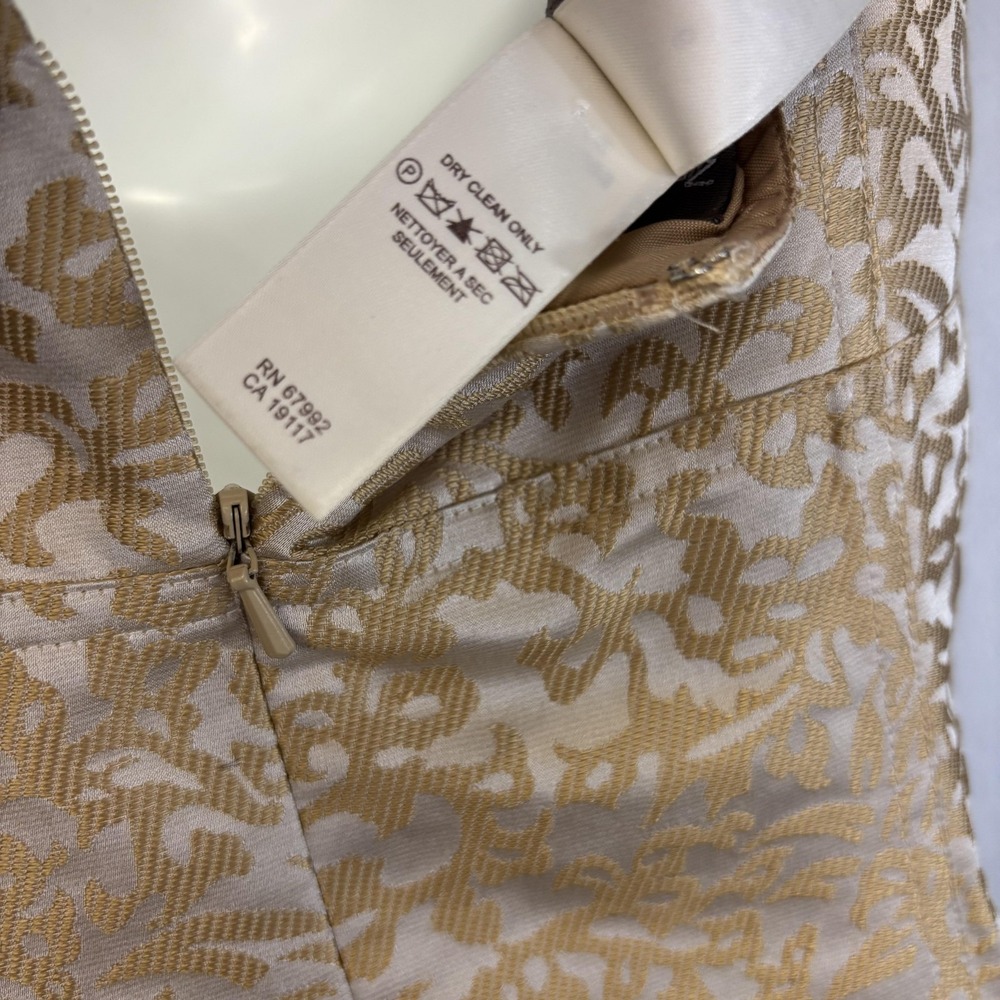 Sigrid Olsen Collection Silk Blend Jacquard Sheath Dress Womens 6 Gold Paisley - Picture 4 of 13